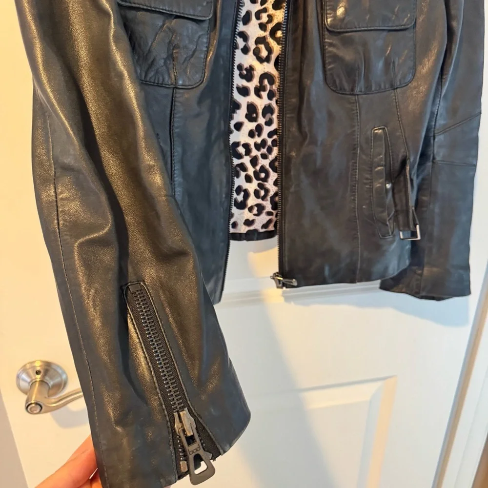 BOD & CHRISTENSEN Black Genuine Leather Olivia Motorcycle Jacket - Picture 5 of 7